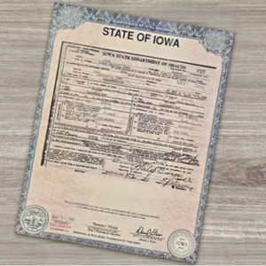 US IOWA Birth Certificate